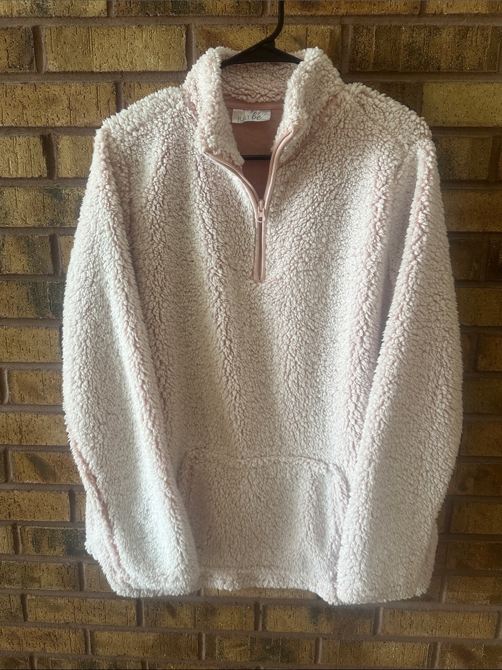 just be Soft Pink Sherpa Zip-Up Jacket